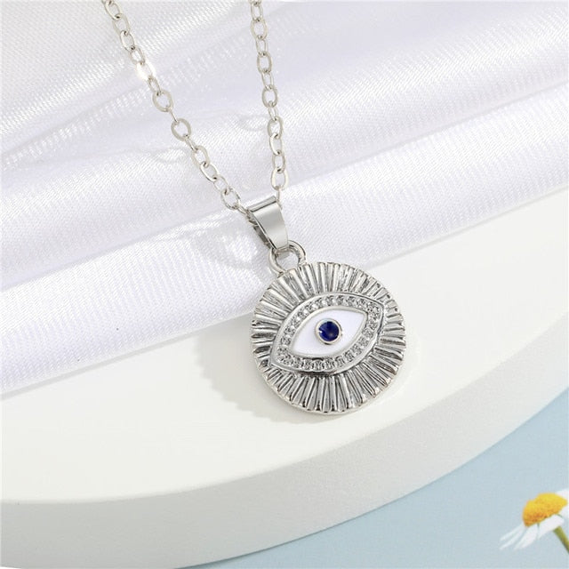 Crystal Turkish Evil Eye Necklace